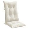 Coussins de chaise à dossier haut lot de 2 crème mélangé tissu 