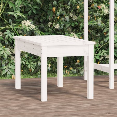 Banc de jardin blanc 80x44x45 cm bois massif de pin 