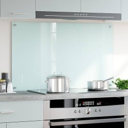Dosseret de cuisine Blanc 100x60 cm Verre trempé 