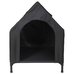 Maison pour Chien Noire en Tissu Oxford et Acier 