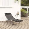 Chaise Longue Pliante avec Têtière Textilène Noire 