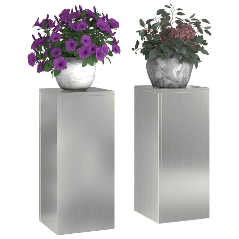 Supports de Plantes Extérieurs Pilier 2 pcs 24x24x55 cm Acier Galvanisé 