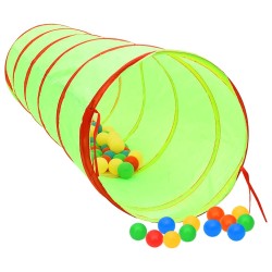 Tunnel de jeu pour enfants avec 250 balles Vert 175cm Polyester 