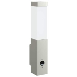 Appliques murales d'extérieur avec capteur 2 pcs Acier inoxydable Argent IP44 