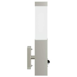 Appliques murales d'extérieur avec capteur 2 pcs Acier inoxydable Argent IP44 