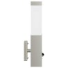 Appliques murales d'extérieur avec capteur 2 pcs Acier inoxydable Argent IP44 