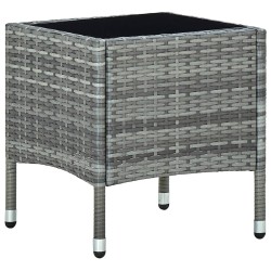 Table de jardin Gris 40x40x45 cm Résine tressée  