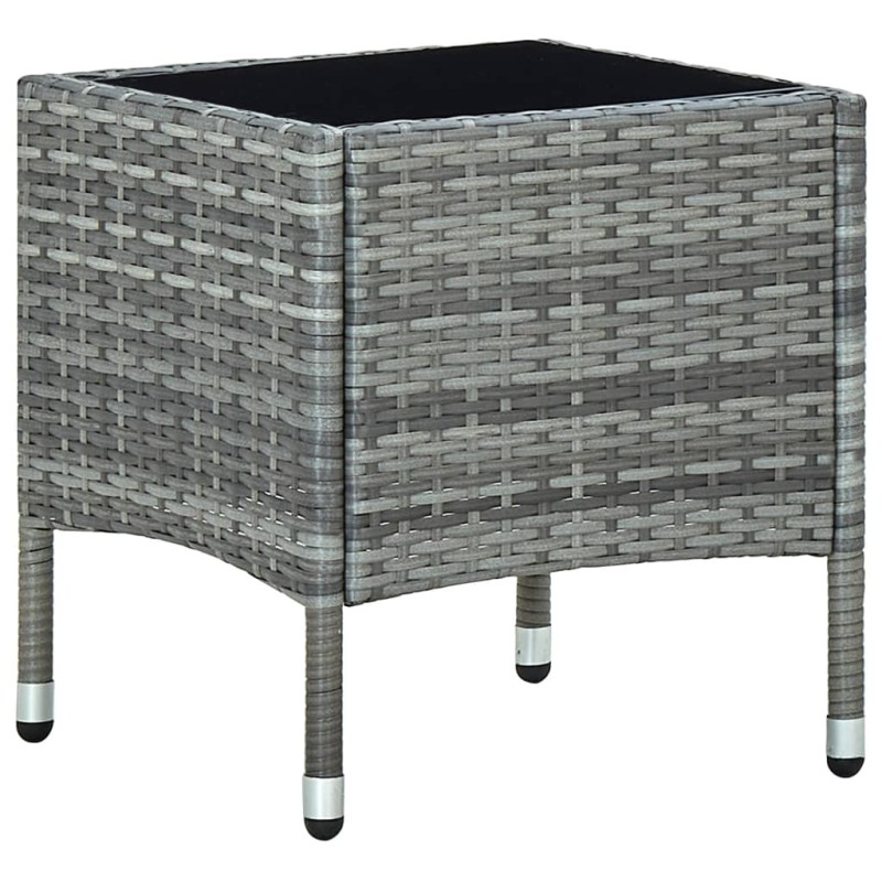 Table de jardin Gris 40x40x45 cm Résine tressée Table de jardin Gris 40x40x45 cm Résine tressée