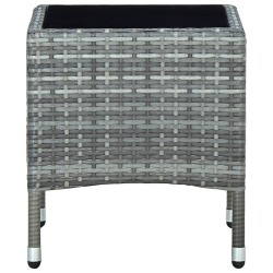 Table de jardin Gris 40x40x45 cm Résine tressée  