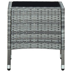 Table de jardin Gris 40x40x45 cm Résine tressée  