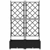 Jardinière de jardin avec treillis 2 pcs Noir 80x40x125.5 cm 