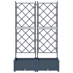 Jardinière de jardin avec treillis 2 pcs Grise 80x40x125.5 cm 