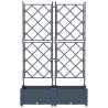 Jardinière de jardin avec treillis 2 pcs Grise 80x40x125.5 cm 