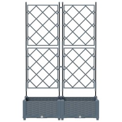 Jardinière avec treillis 2 pcs Gris clair 80x40x125,5 cm 