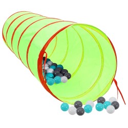 Tunnel de jeu pour enfants avec 250 balles Vert 175cm Polyester 