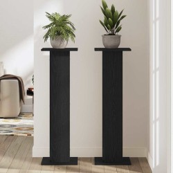 Support de plante 2 pcs Chêne noir 30x30x95 cm Bois d'ingénierie 