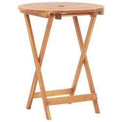 Table pliable de jardin 60x75 cm bois d'acacia massif 