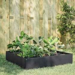 Lit surélevé de jardin anthracite 100x100x33,5 cm acier 