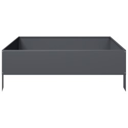 Lit surélevé de jardin anthracite 100x100x33,5 cm acier 