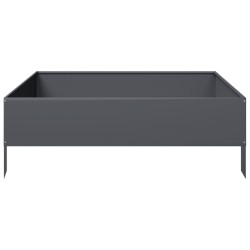 Lit surélevé de jardin anthracite 100x100x33,5 cm acier 