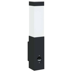 Luminaires Muraux D'extérieur Avec Capteur 2 pièces Acier Inoxydable Noir IP44 