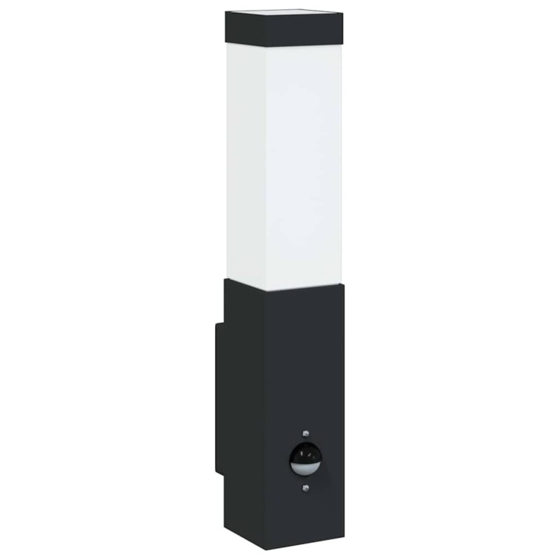 Luminaires Muraux D'extérieur Avec Capteur 2 pièces Acier Inoxydable Noir IP44 