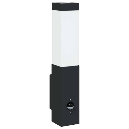 Luminaires Muraux D'extérieur Avec Capteur 2 pièces Acier Inoxydable Noir IP44 