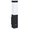 Luminaires Muraux D'extérieur Avec Capteur 2 pièces Acier Inoxydable Noir IP44 