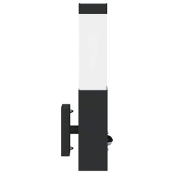 Luminaires Muraux D'extérieur Avec Capteur 2 pièces Acier Inoxydable Noir IP44 