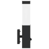 Luminaires Muraux D'extérieur Avec Capteur 2 pièces Acier Inoxydable Noir IP44 