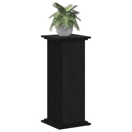 Support de plante en chêne noir 33x33x80 cm, en bois aggloméré 