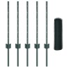 Poteaux de clôture 5 pcs U-Channel Vert 60 cm Acier 