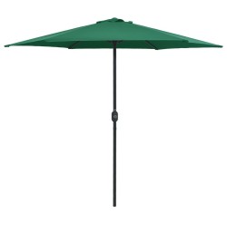 Parasol de jardin et mât en aluminium 270x246 cm Vert 