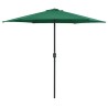 Parasol de jardin et mât en aluminium 270x246 cm Vert 