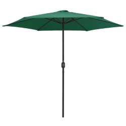 Parasol de jardin et mât en aluminium 270x246 cm Vert 