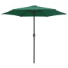 Parasol de jardin et mât en aluminium 270x246 cm Vert 