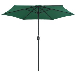 Parasol de jardin et mât en aluminium 270x246 cm Vert 