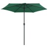 Parasol de jardin et mât en aluminium 270x246 cm Vert 