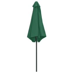 Parasol de jardin et mât en aluminium 270x246 cm Vert 