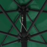 Parasol de jardin et mât en aluminium 270x246 cm Vert 