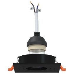 Projecteurs encastrés 12 pcs Carré GU10 Noir 91x91 mm 