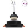 Projecteurs encastrés 12 pcs Carré GU10 Noir 91x91 mm 