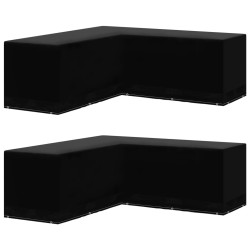 Housses de salon de jardin 2pcs Forme L 12 œillets 250x250x90cm 