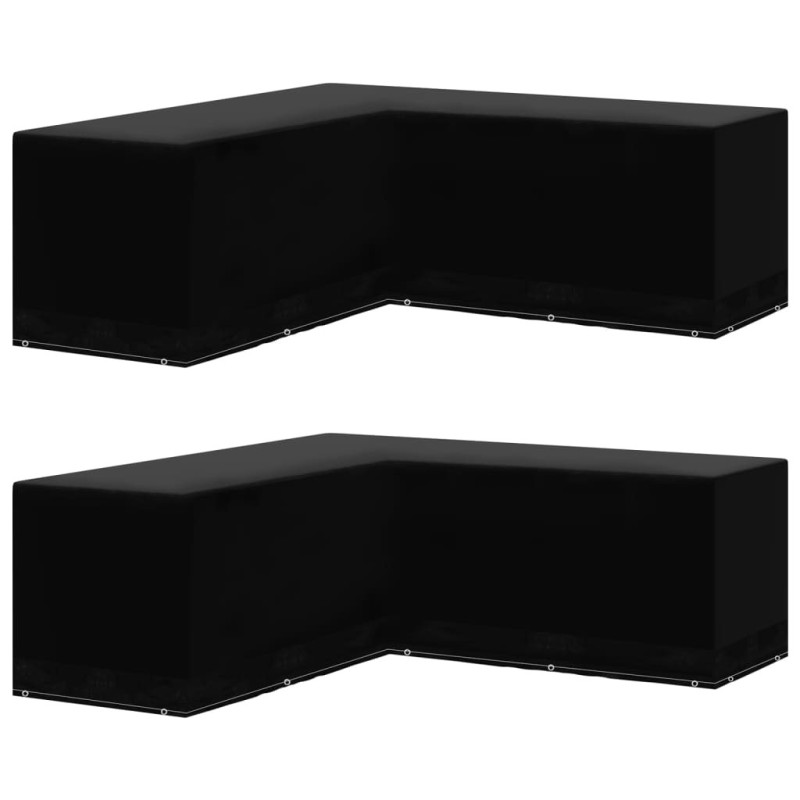 Housses de salon de jardin 2pcs Forme L 12 œillets 250x250x90cm Housses de salon de jardin 2pcs Forme L 12 œillets 250x250x90cm