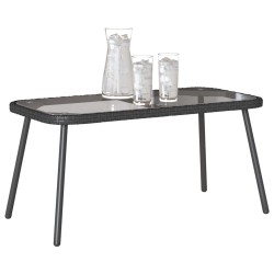 Table basse Noir 90x45x42 cm en Poly Rattan 