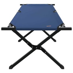 Lit de plage pliant avec sac de transport bleu en tissu Oxford 600D. 