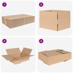 Boîte Pliable 50 pcs 40x30x10 cm Carton 