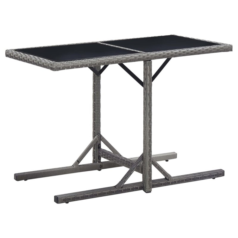 Table de jardin Anthracite 110x53x72 cm Verre et résine tressée Table de jardin Anthracite 110x53x72 cm Verre et résine tressée