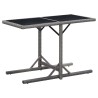 Table de jardin Anthracite 110x53x72 cm Verre et résine tressée 