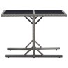 Table de jardin Anthracite 110x53x72 cm Verre et résine tressée 